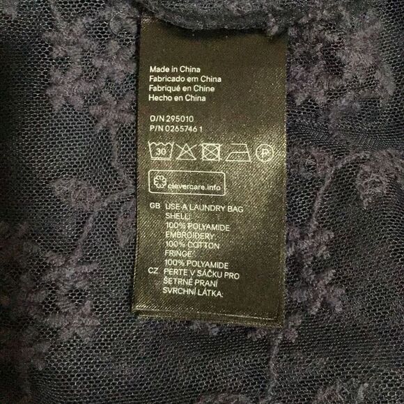 Wrap, H & M Womens Blue Wrap, L, Lace with fringe - Picture 9 of 9